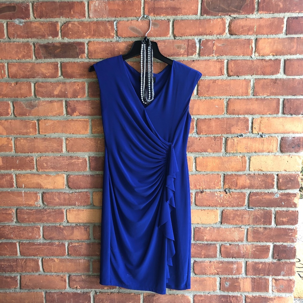 Blue Midi Sheath Dress